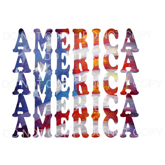 America Stacked # 4 Sublimation transfers - Heat Transfer