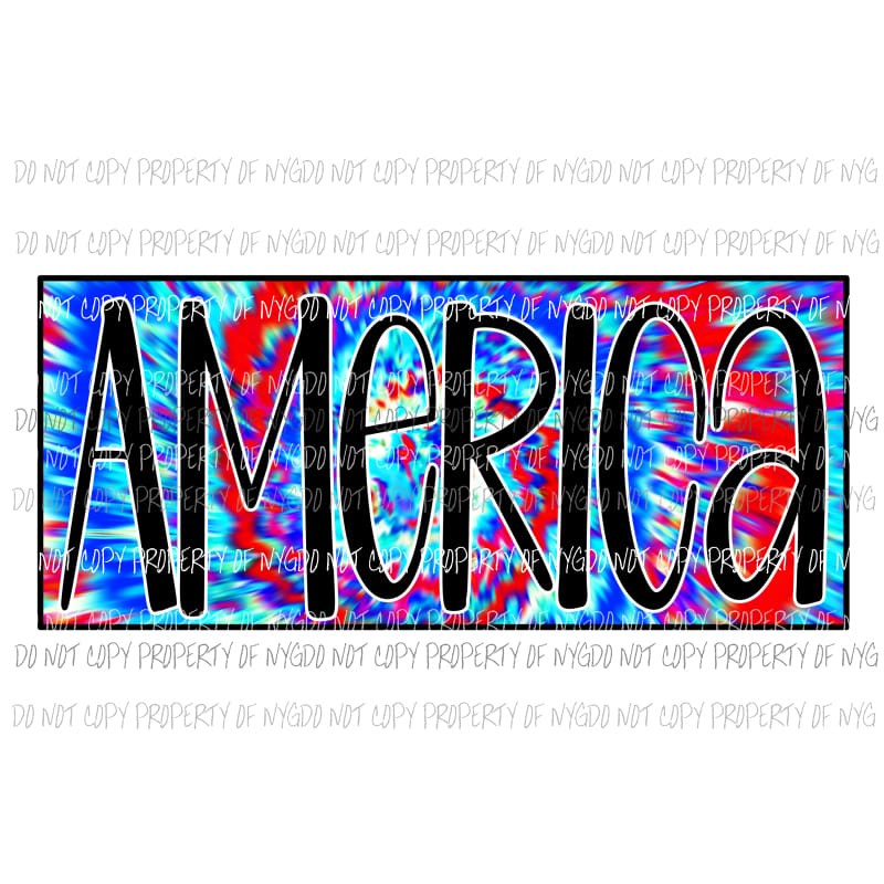 AMERICA Tie Dye Sublimation transfers Heat Transfer