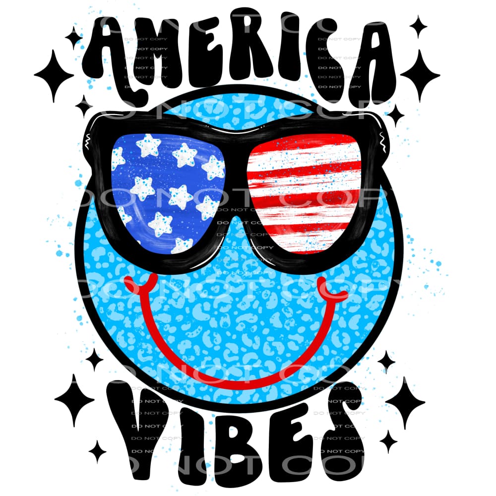 America vibes smile #6382 Sublimation transfers - Heat 