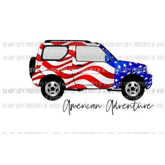 American Adventure Car Sublimation transfers Heat Transfer
