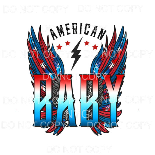 American Baby Wings Sublimation transfers - Heat Transfer