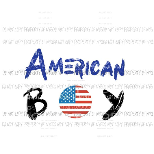 American Boy kids #2 no black circle around flag Sublimation transfers Heat Transfer