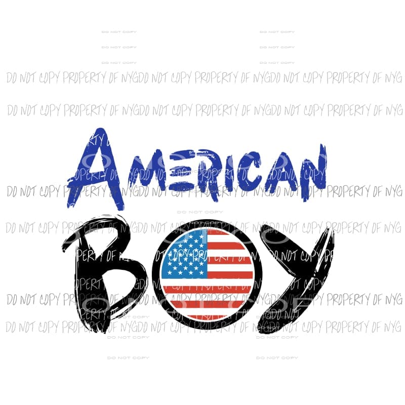 American Boy kids flag circle Sublimation transfers Heat Transfer