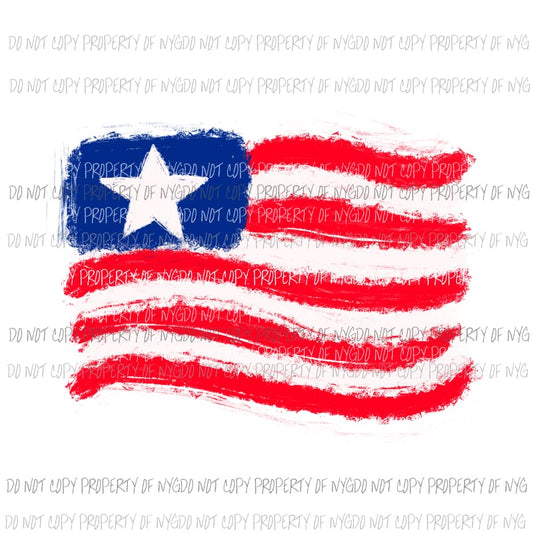 American Flag #1 wavy red white blue Sublimation transfers Heat Transfer