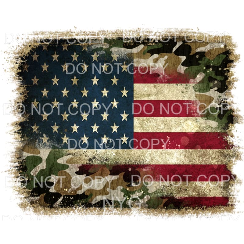 American Flag Camoflauge Distressed #1641 Sublimation 
