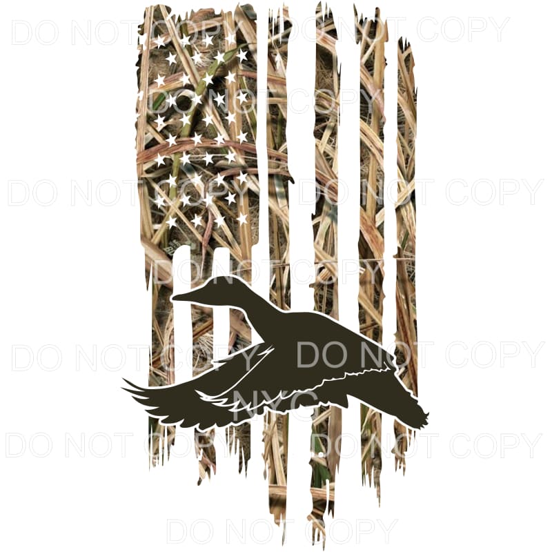 American Flag Mallard Duck Brown #1642 Sublimation transfers