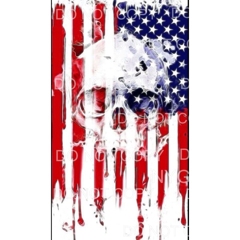 American Flag Skull Sublimation transfers - Heat Transfer