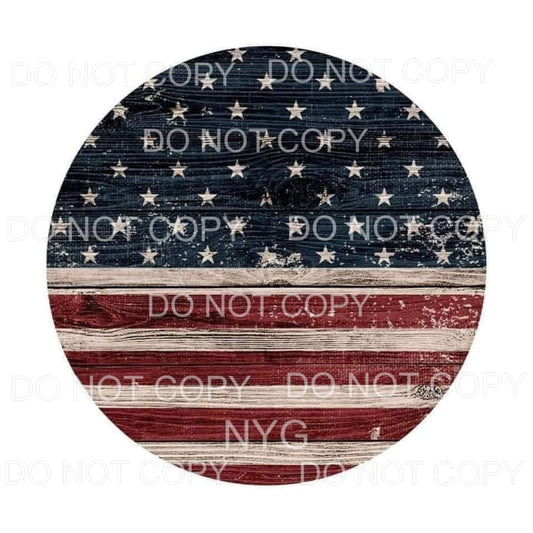American Flag USA Circle #1748 Sublimation transfers - Heat 