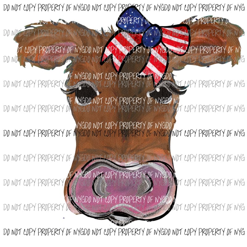 American Heifer Face #2 no words Sublimation transfers Heat Transfer