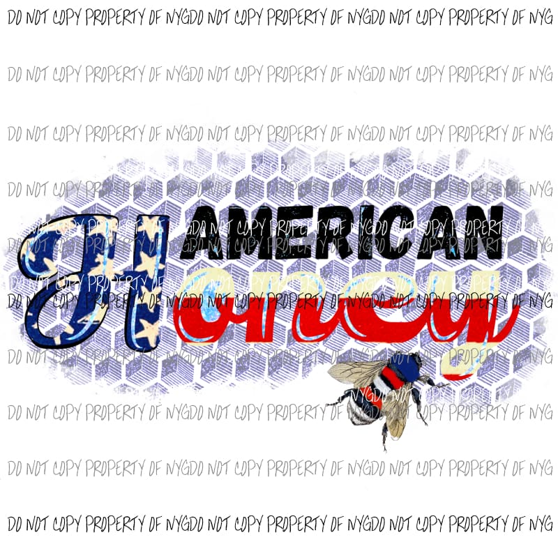 American Honey Bee Red White Blue Sublimation transfers Heat Transfer