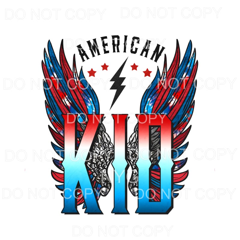 American kid Wings Sublimation transfers - Heat Transfer