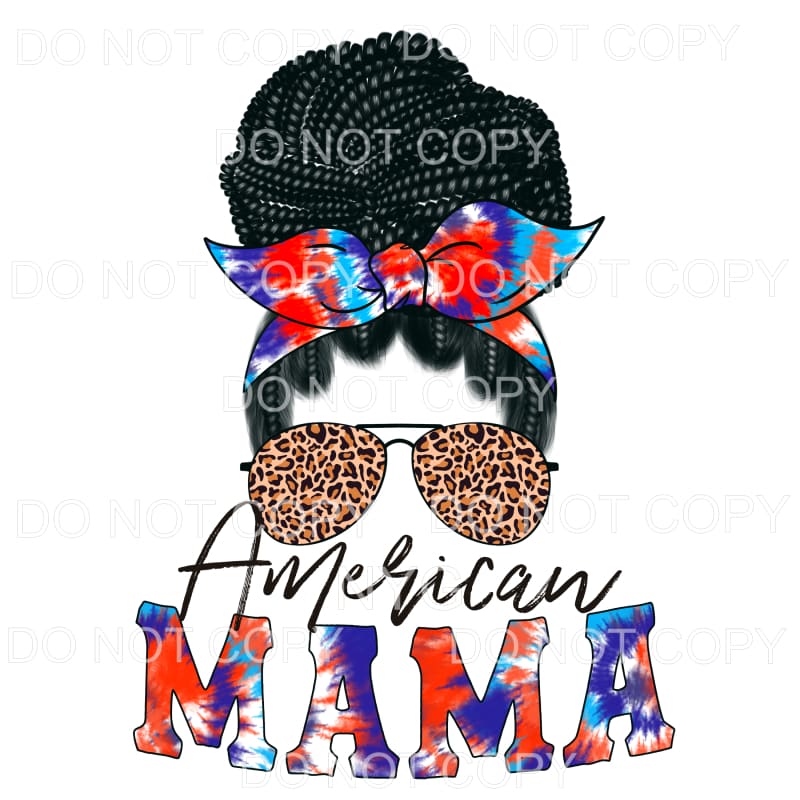 American Mama Braids Tie Dye Leopard Sublimation transfers -
