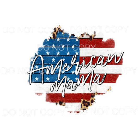 American Mama Flag Leopard Distressed Sublimation transfers 