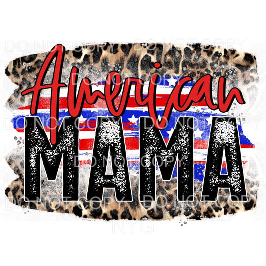 American Mama Flag Leopard USA 4th Of July Sublimation 