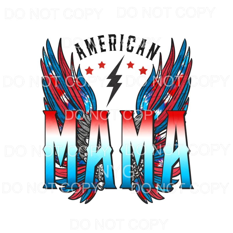American Mama Wings Sublimation transfers - Heat Transfer
