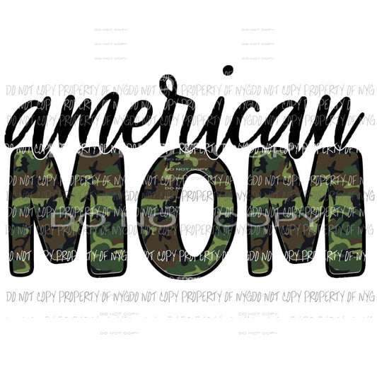 American MOM camo Sublimation transfers Heat Transfer