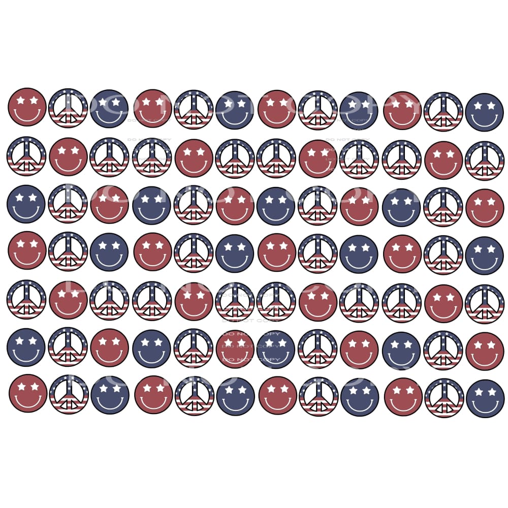 American smile face and peace sign #6149 Sublimation 