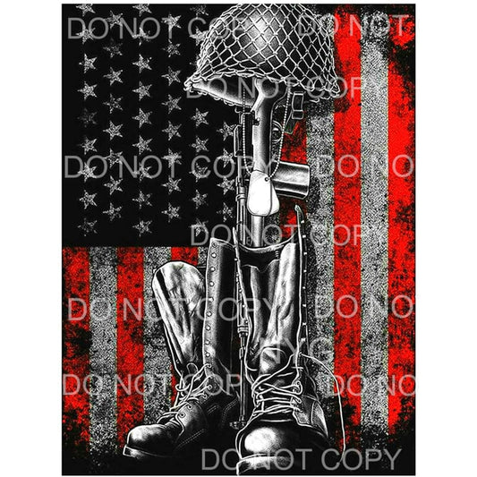 American Solider Flag Sheet Sublimation transfers - Heat 