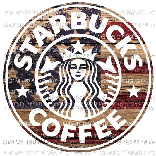 Americana Starbucks Sublimation transfers Heat Transfer