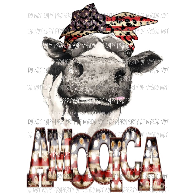 Amooica cow Sublimation transfers 4th july america Heat Transfer