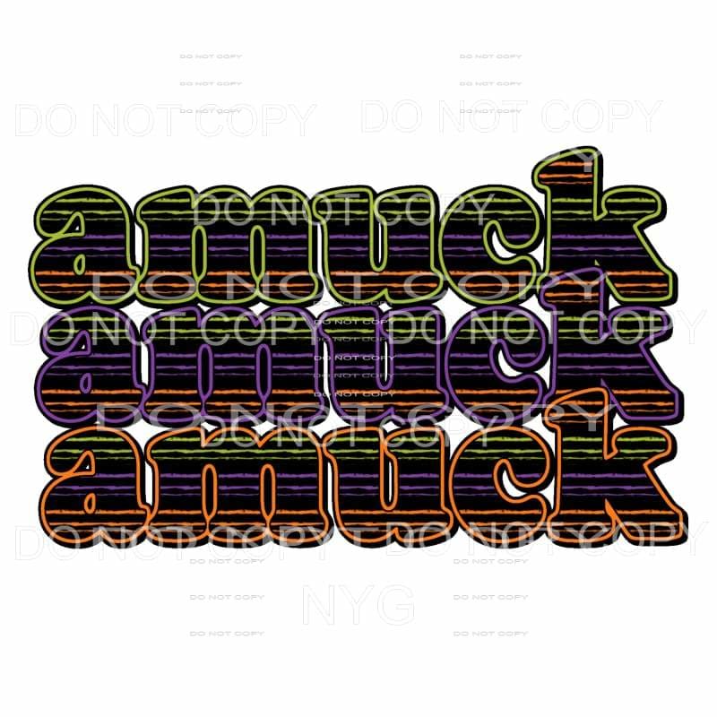 Amuck Stacked Orange Green Purple Stripes Hocus Pocus 