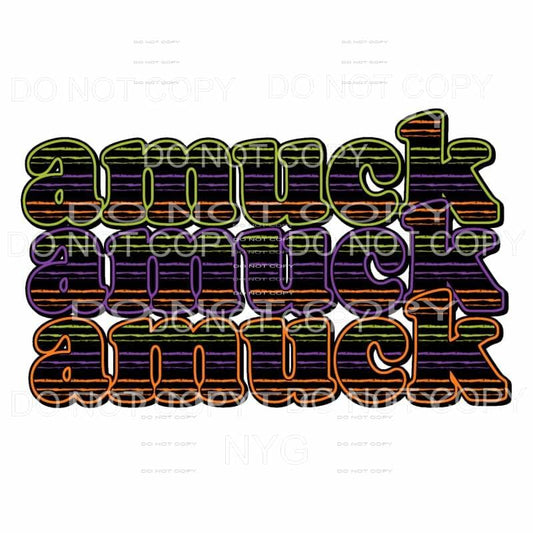 Amuck Stacked Orange Green Purple Stripes Hocus Pocus 