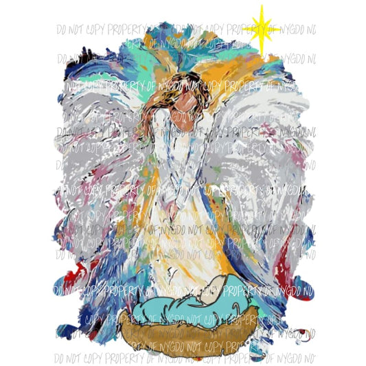 Angel and baby jesus Sublimation transfers Heat Transfer
