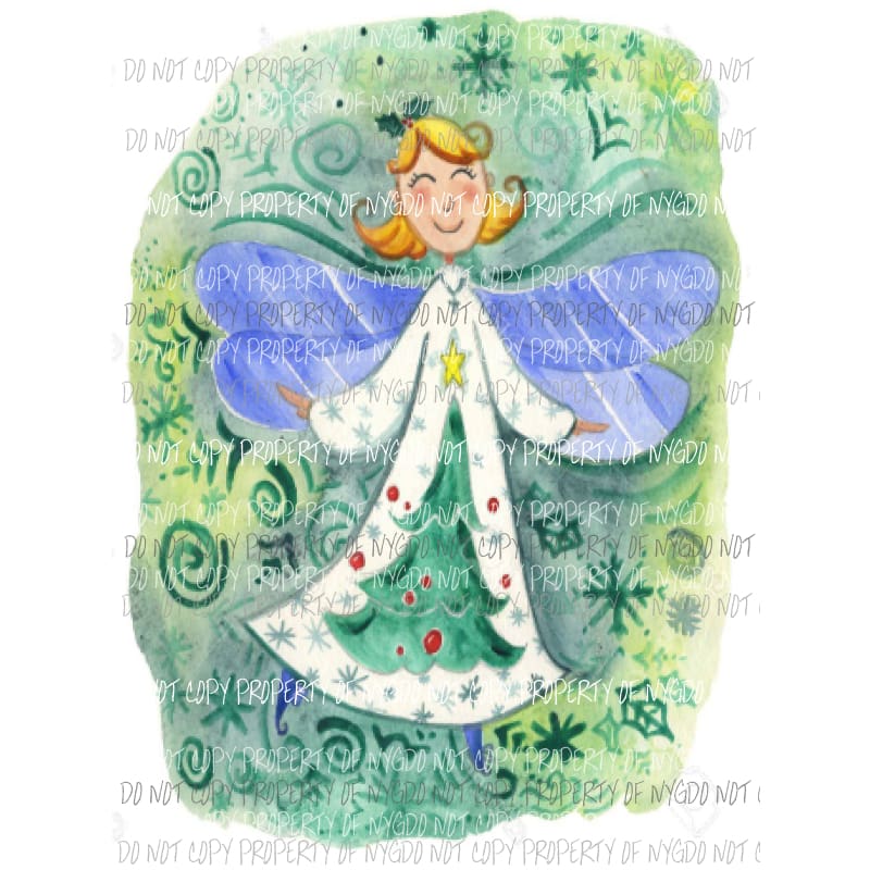 Angel with tree Sublimation transfers Heat Transfer