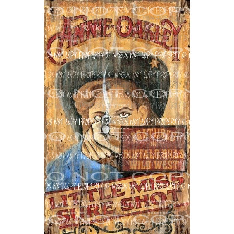 Annie Oakley Little Miss Sure Shot Buffalo Bills vintage western poster Sublimation transfers Heat Transfer