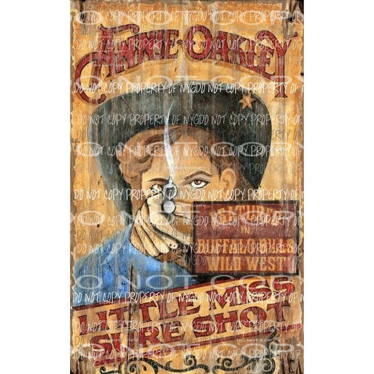 Annie Oakley Little Miss Sure Shot Buffalo Bills vintage western poster Sublimation transfers Heat Transfer