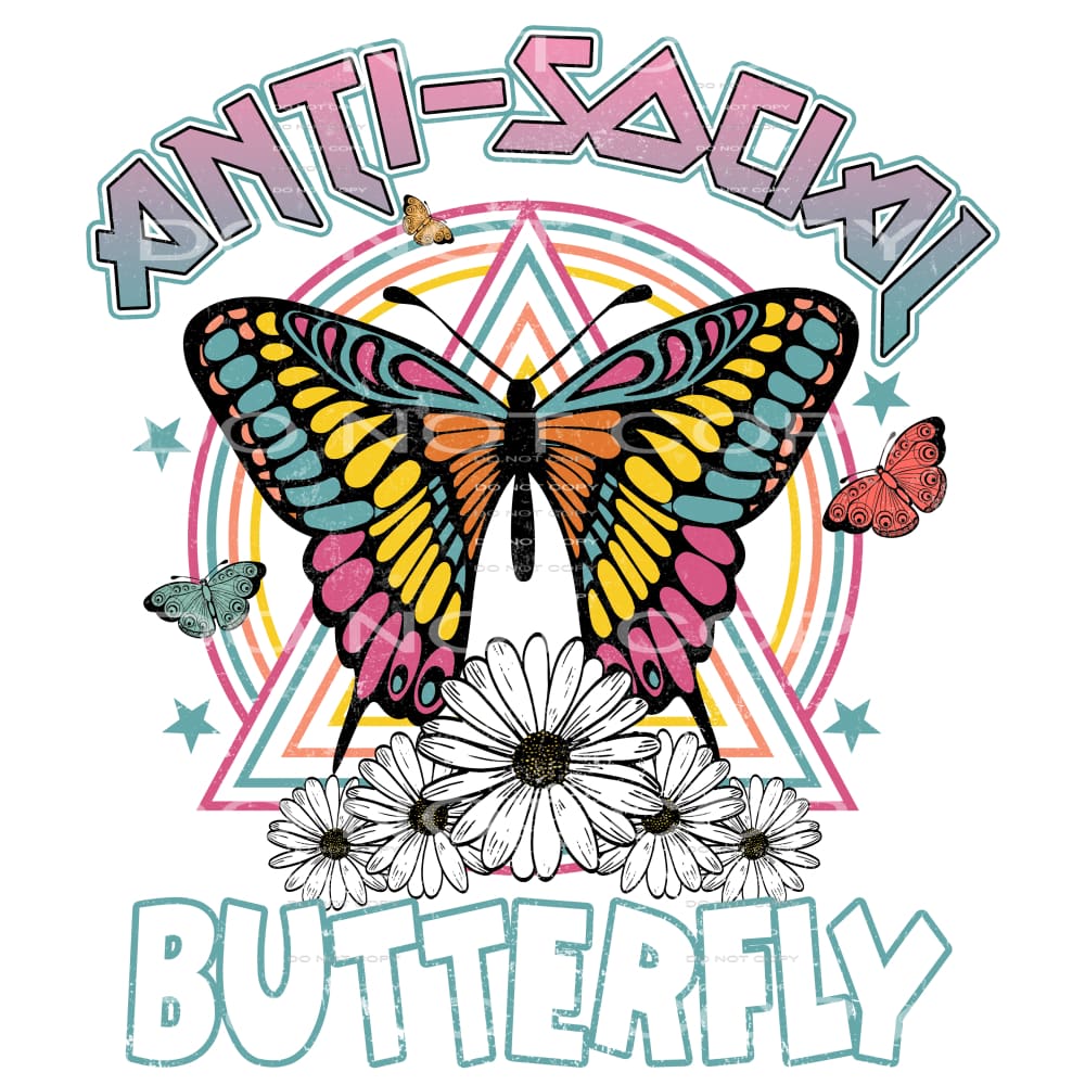 Anti-Social Butterfly #4660 Sublimation transfers - Heat