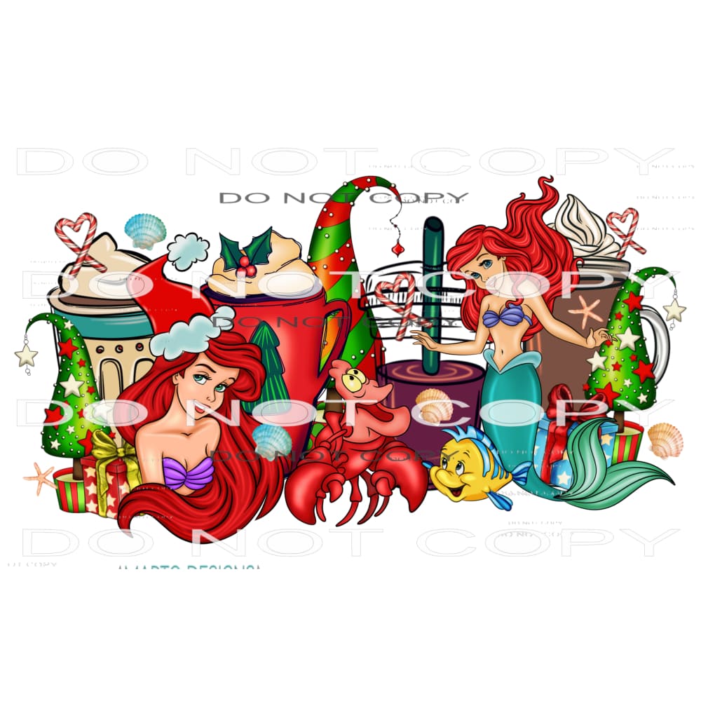 Ariel Christmas Coffee #7416 Sublimation transfers - Heat