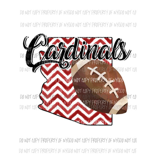 Arizona Cardinals football chevron state Sublimation transfers Heat Transfer