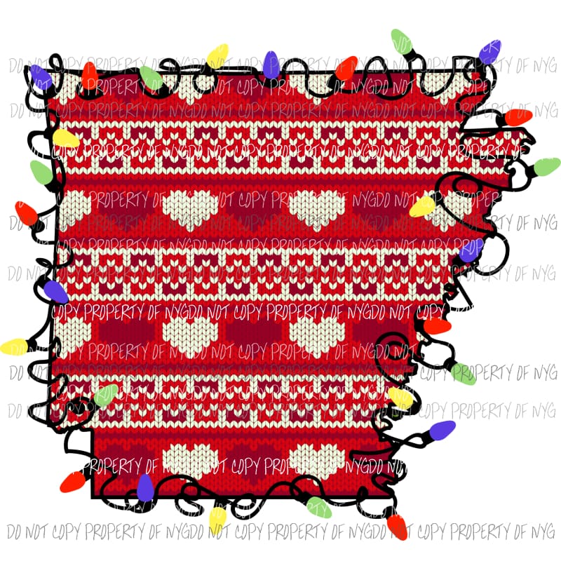 arkansas heart lights Sublimation transfers Heat Transfer