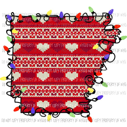 arkansas heart lights Sublimation transfers Heat Transfer