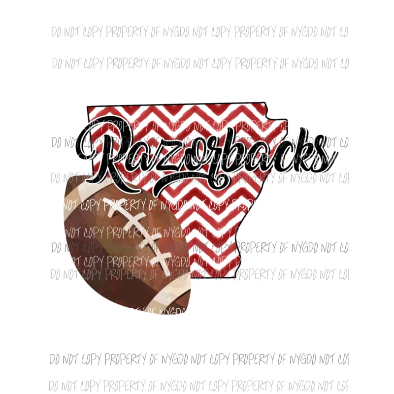 Arkansas Razorbacks football chevron state Sublimation transfers Heat Transfer