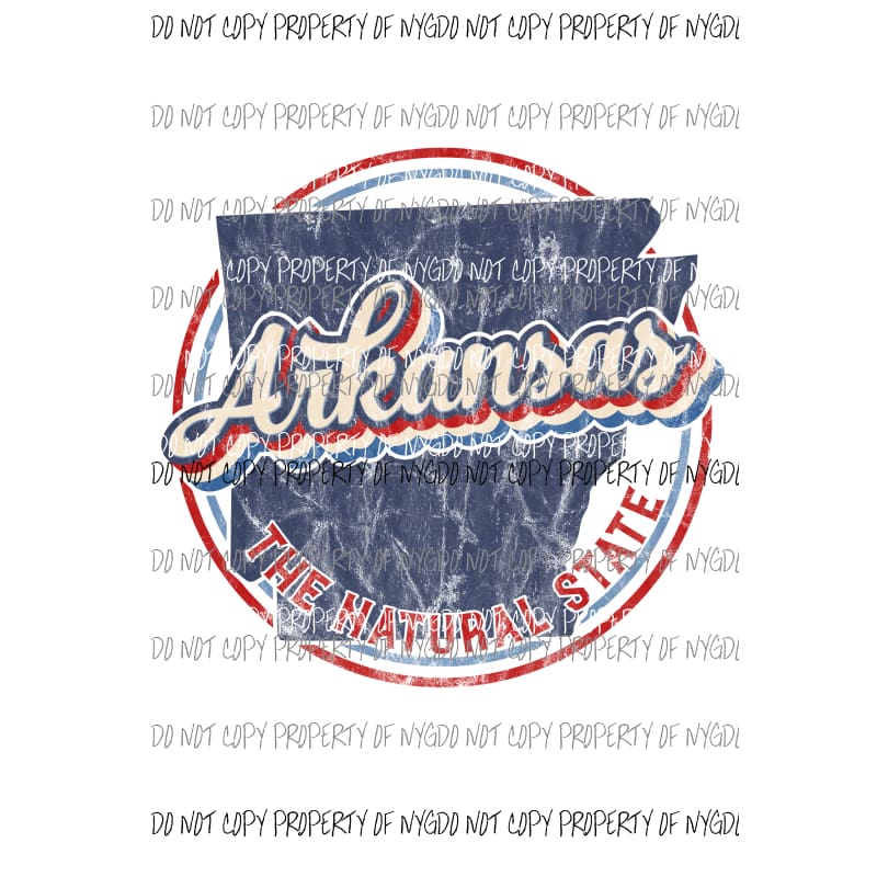 Arkansas state Retro Circle Sublimation transfers Heat Transfer
