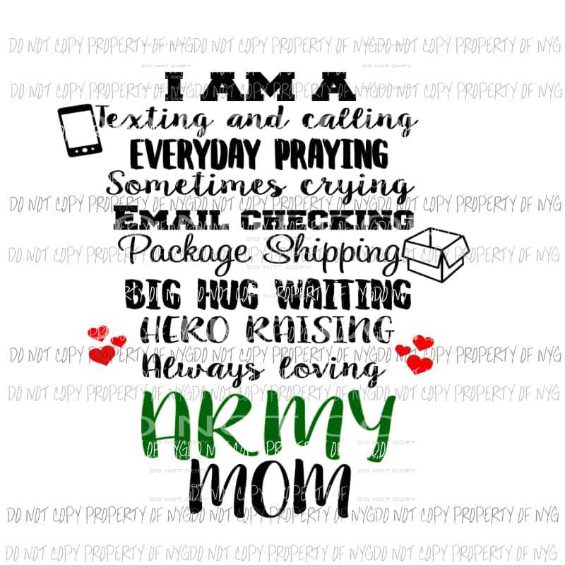 armed services mom all serves in the drop down menu sublimation transfer Heat Transfer