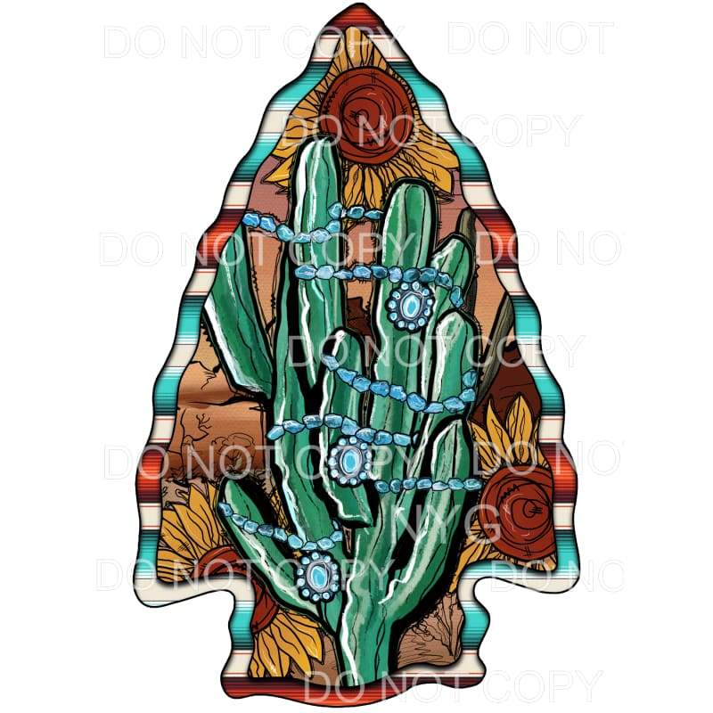 Arrowhead Turquoise Serape Desert Sunflower Sublimation 