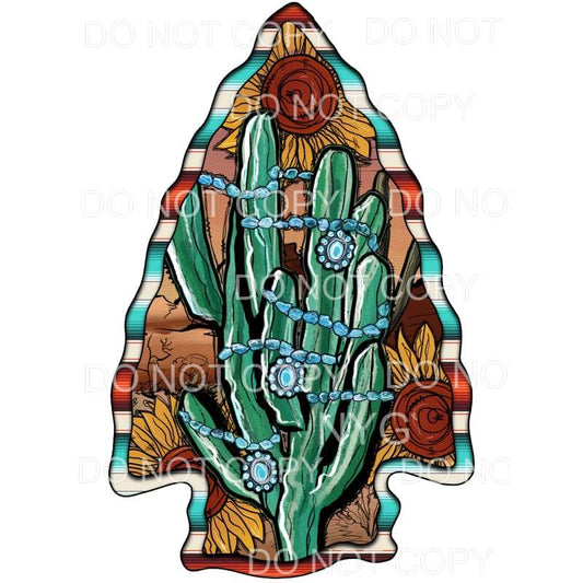 Arrowhead Turquoise Serape Desert Sunflower Sublimation 