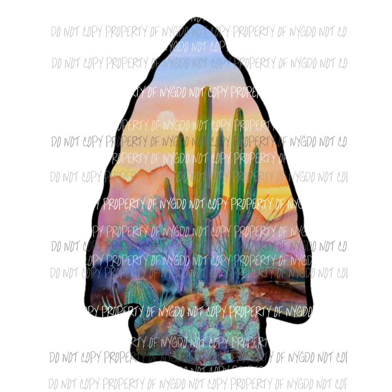 Arrowhead desert scene cactus Sublimation transfers Heat Transfer