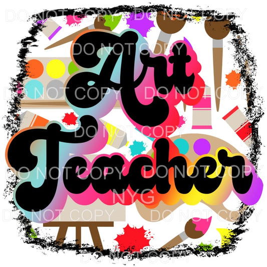 Art Teacher Retro Bright Colors Supplies #1656 Sublimation 