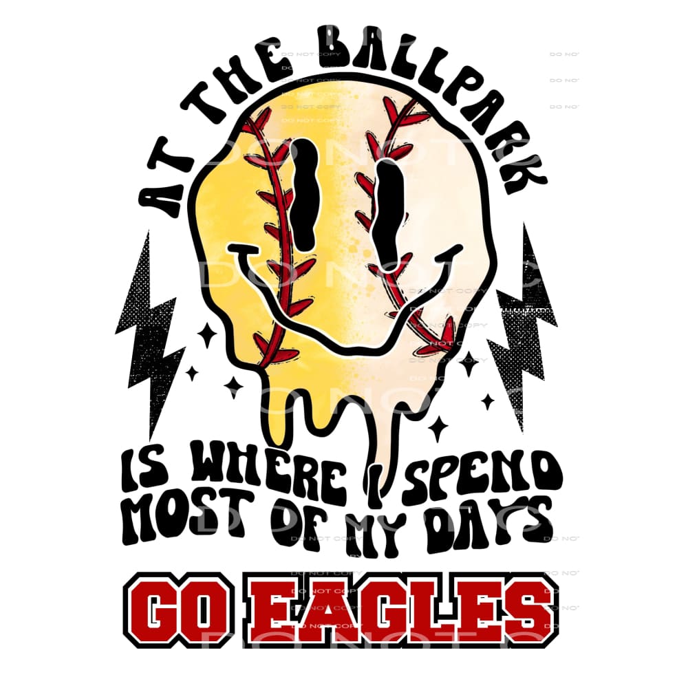 at the ballpark softball baseball go eagles red # 8100