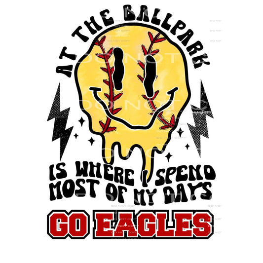 at the ballpark softball go eagles red # 8099 Sublimation