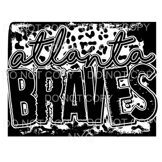 Atlanta Braves Baseball Black Leopard Sublimation transfers 