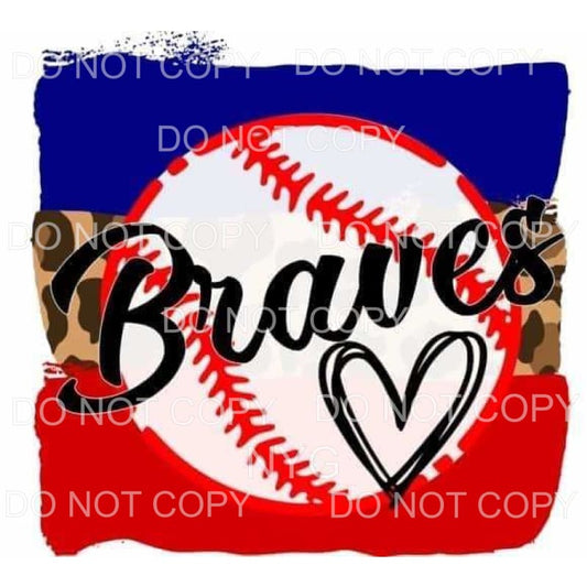 Atlanta Braves Baseball Blue Leopard Red #1742 Sublimation 