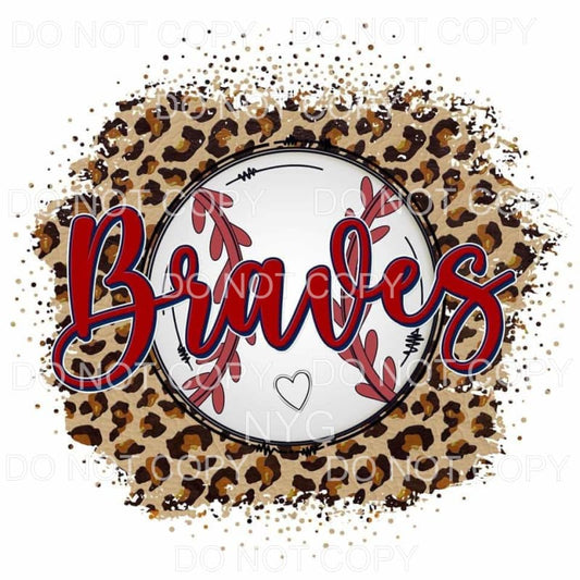 Atlanta Braves Baseball Leopard Spatter Background #1751 