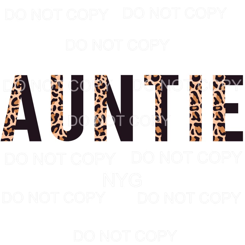 Auntie Half Leopard Black Sublimation transfers - Heat 