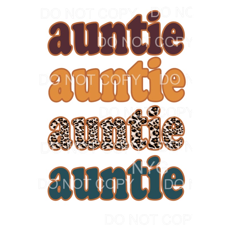 Auntie Stacked Leopard #1517 Sublimation transfers - Heat 