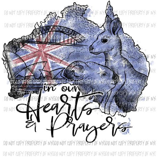 australia in our prayers Sublimation transfers Heat Transfer